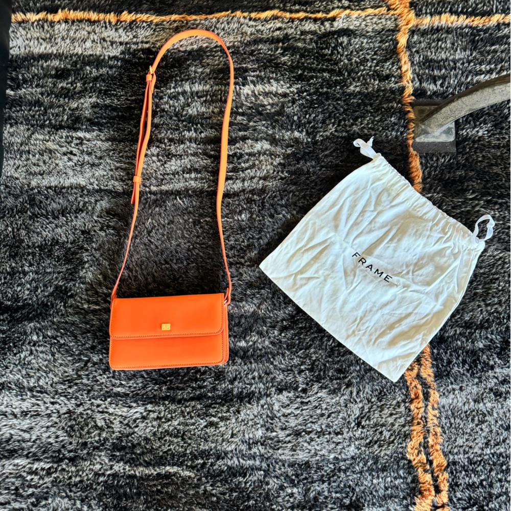 Frame Denim Vibrant Orange Crossbody Bag